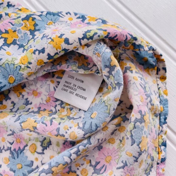 Cynthia Rowley Floral Print Blouse Size Small 3/4 Sleeve 100% Rayon Cottage - Picture 3 of 5
